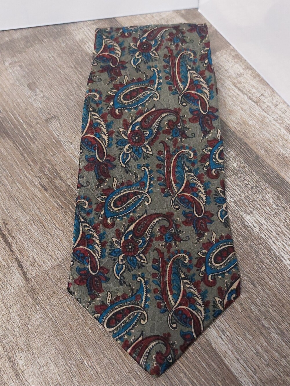 Dior Mens Grey Paisley Silk Tie